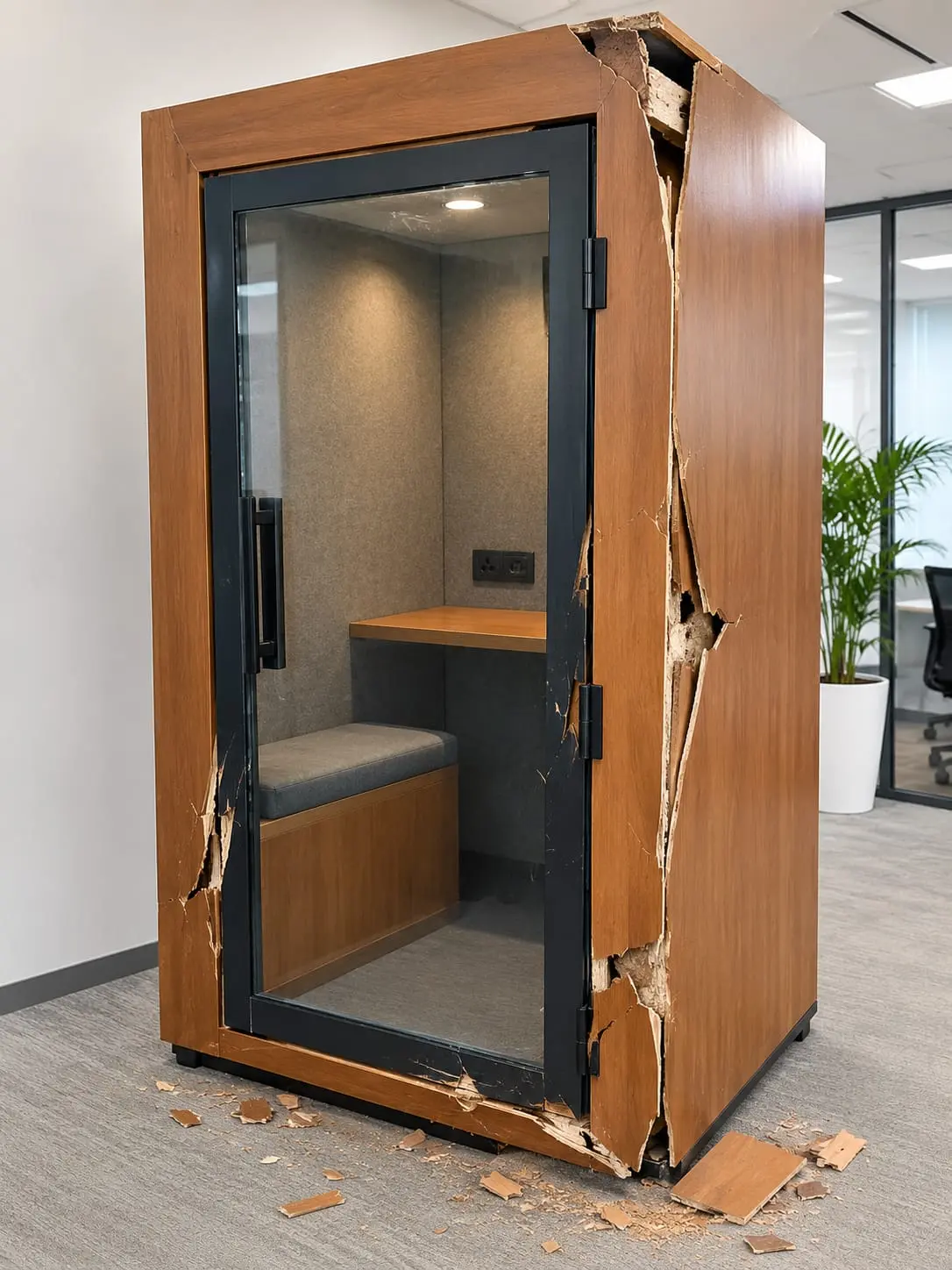 dameged Telephone Booth